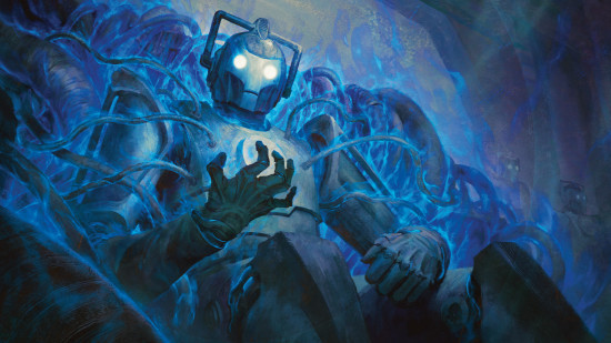 MTG doctor who art featuring the Cyber Controller from Doctor Who Universes Beyond.