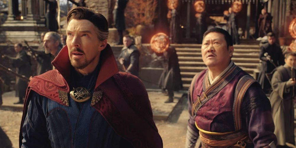 Stephen Strange and Wong defending Kamar-Taj in Doctor Strange in the Multiverse of Madness