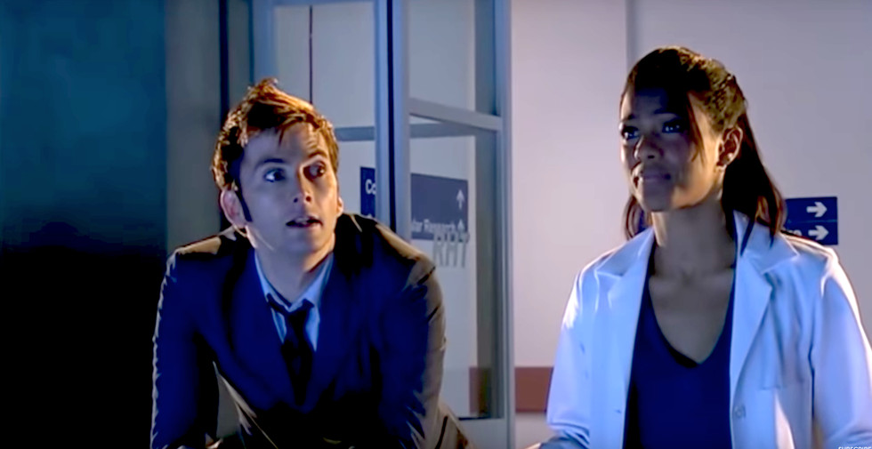 The Tenth Doctor and Marth Jones on the day they first met. / Photo Credit – BBC Studios’ Doctor Who