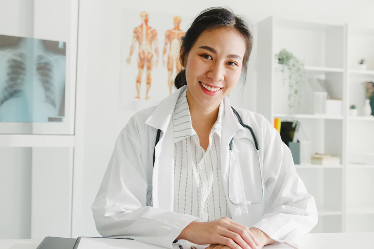An integrative medicine doctor consulting with a patient.