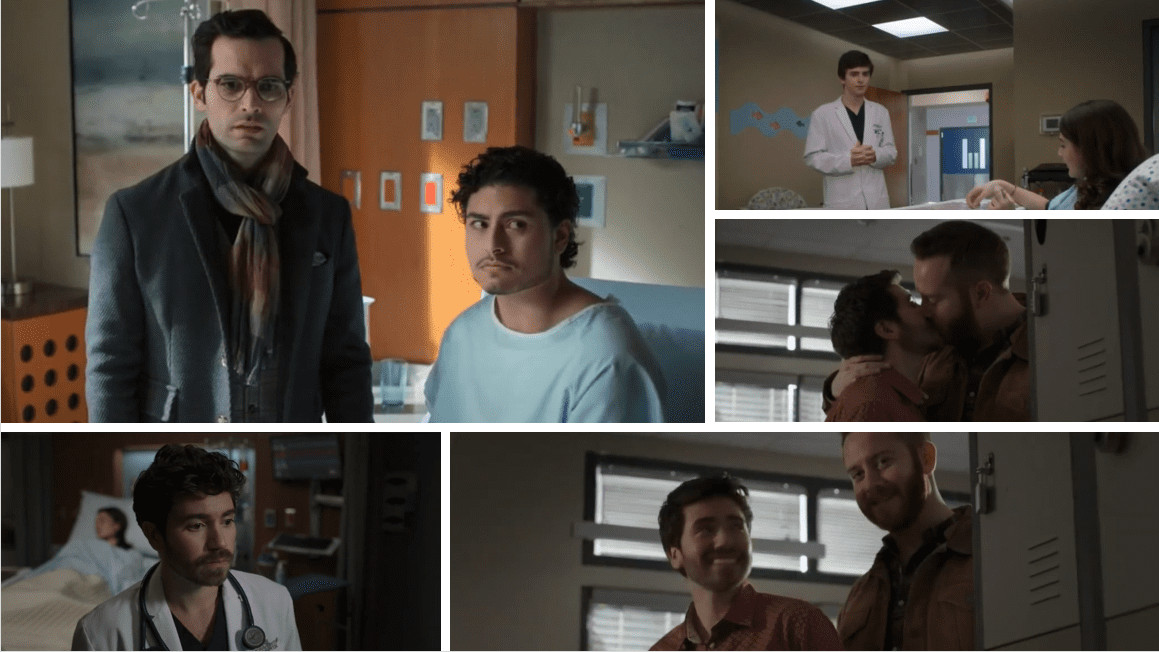 Emmett Preciado as Rio Gutierrez in The Good Doctor, a pregnant trans man, highlighting the show's address of transgender issues.