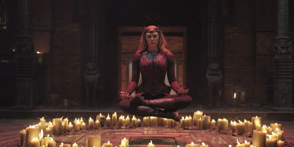 Wanda Maximoff Scarlet Witch dreamwalking with the Darkhold Doctor Strange in the Multiverse of Madness